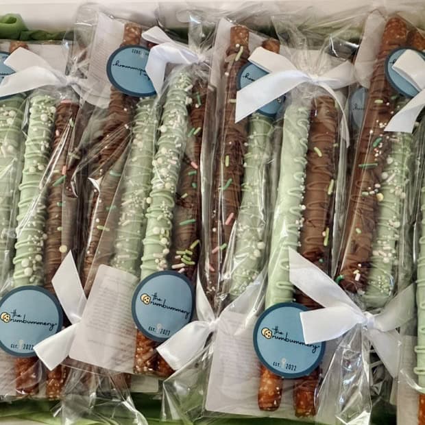 Chocolate pretzels in packaging